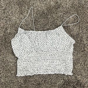 black and white floral dot tank top stretchy size small from pacsun